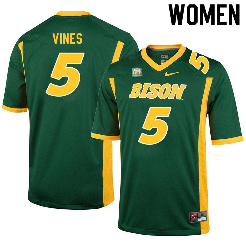 Women #5 Jerodd Vines North Dakota State Bison College Football Jerseys Sale-Green - Click Image to Close